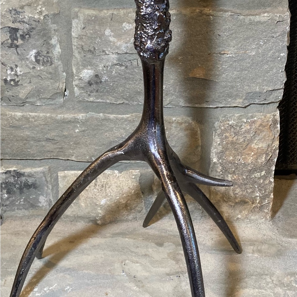 Cast Metal Stag Horn Candle Holders (Set of 2) - Picture 12 of 12